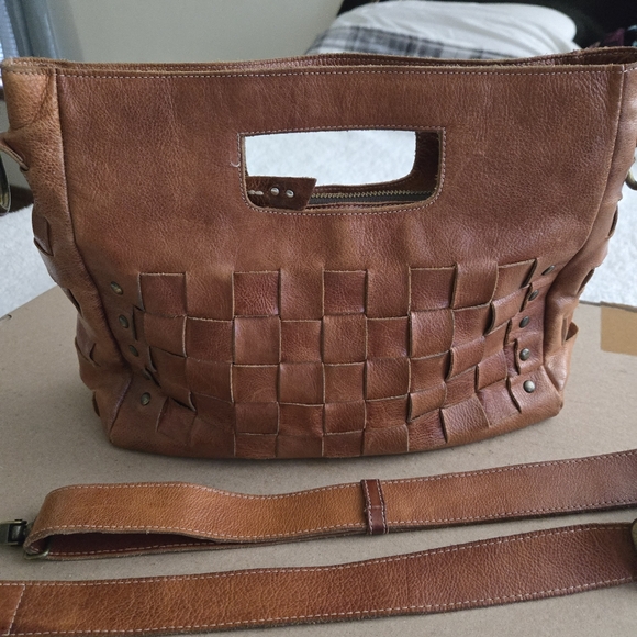 Bed Stu Cognac Orchid Woven Hand Bag - Picture 5 of 16